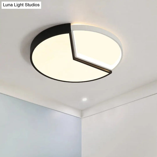 Contemporary Circular Acrylic Flush Mount Lamp (16/19.5 Wide) - Black Led Light For Bedroom In