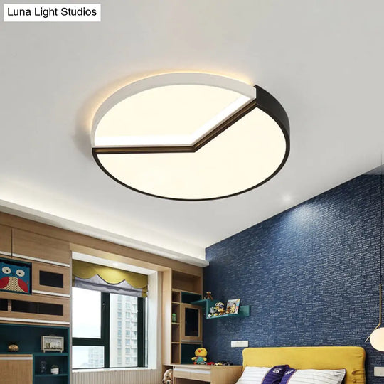 Contemporary Circular Acrylic Flush Mount Lamp (16’/19.5’ Wide) - Black Led Light For Bedroom