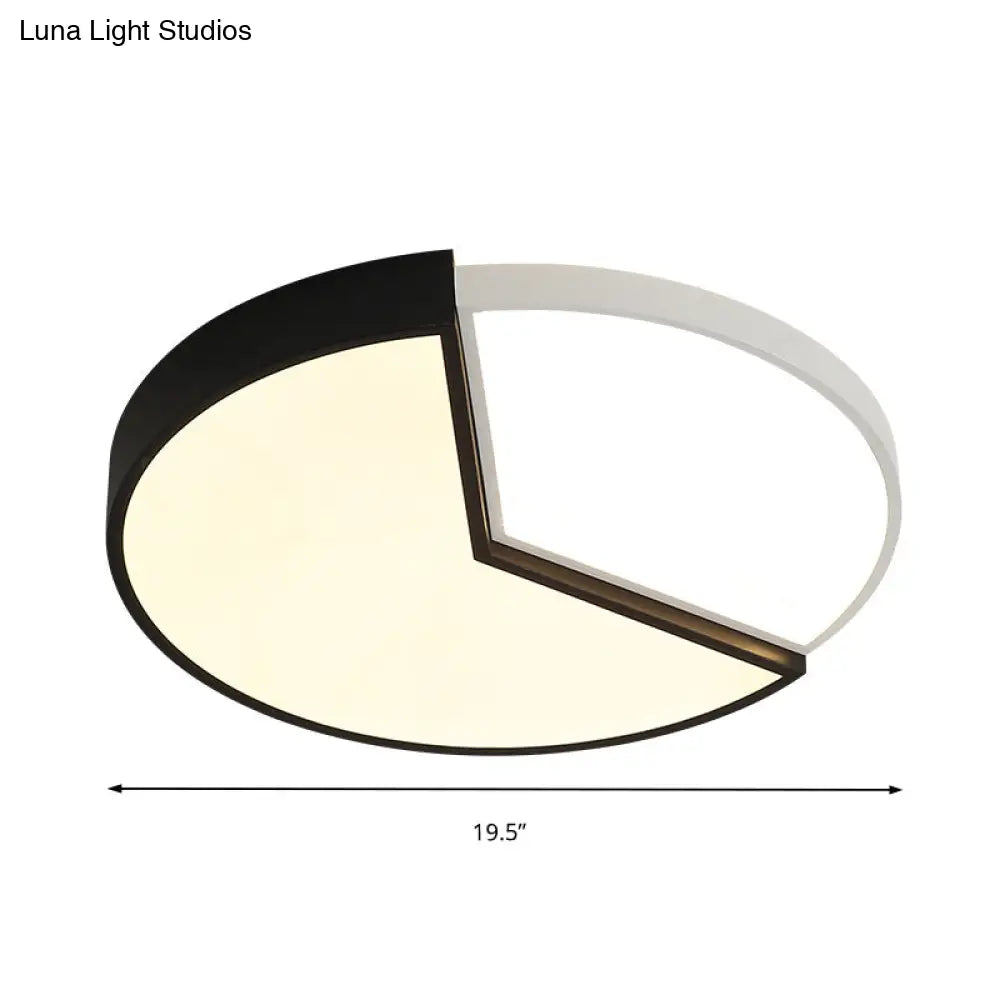 Contemporary Circular Acrylic Flush Mount Lamp (16’/19.5’ Wide) - Black Led Light For Bedroom