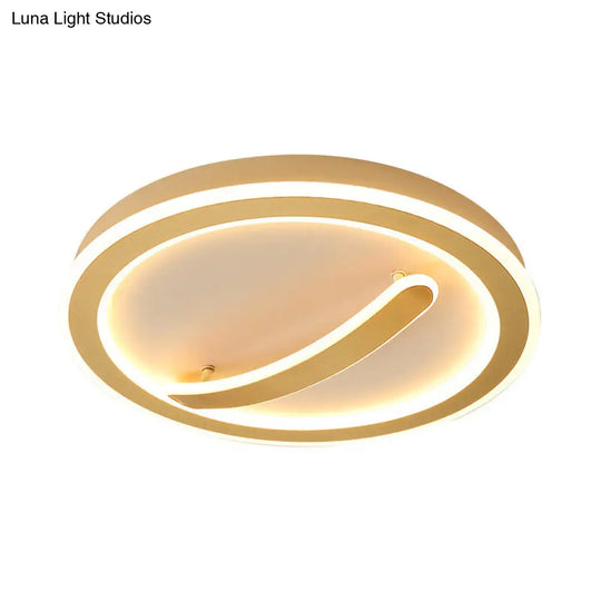 Contemporary Circular Ceiling Mount Light - 18/20.5 Wide Acrylic Gold/Black & White Led Flush