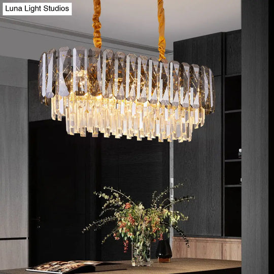 Contemporary Clear Crystal Chandelier Pendant Light - Ideal For Bedroom Ceiling