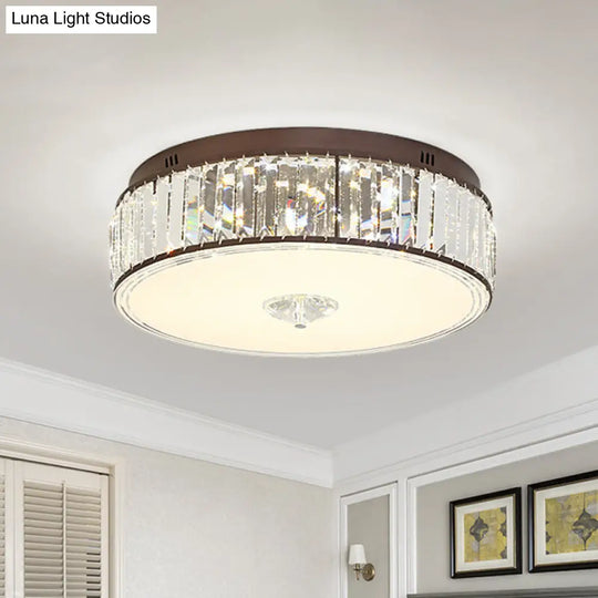 Contemporary Clear Crystal Led Flush Mount Ceiling Lamp - 19.5/23.5 Wide / 19.5
