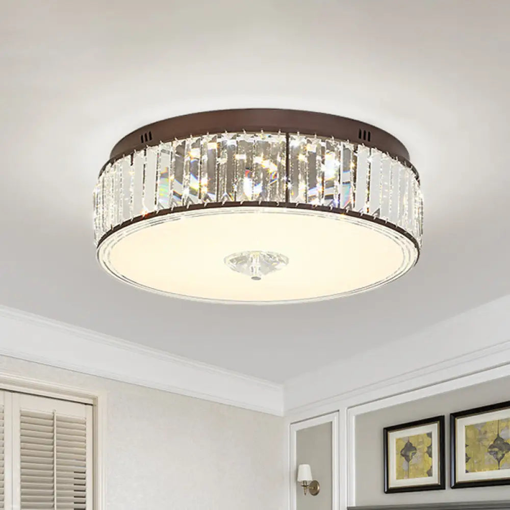 Contemporary Clear Crystal Led Flush Mount Ceiling Lamp - 19.5’/23.5’ Wide / 19.5’