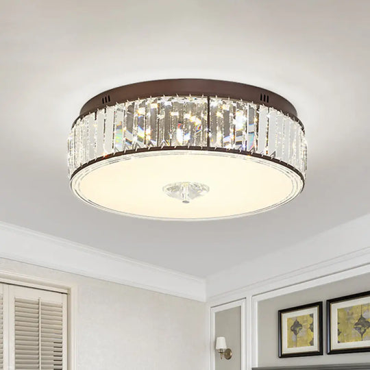 Contemporary Clear Crystal Led Flush Mount Ceiling Lamp - 19.5’/23.5’ Wide / 19.5’