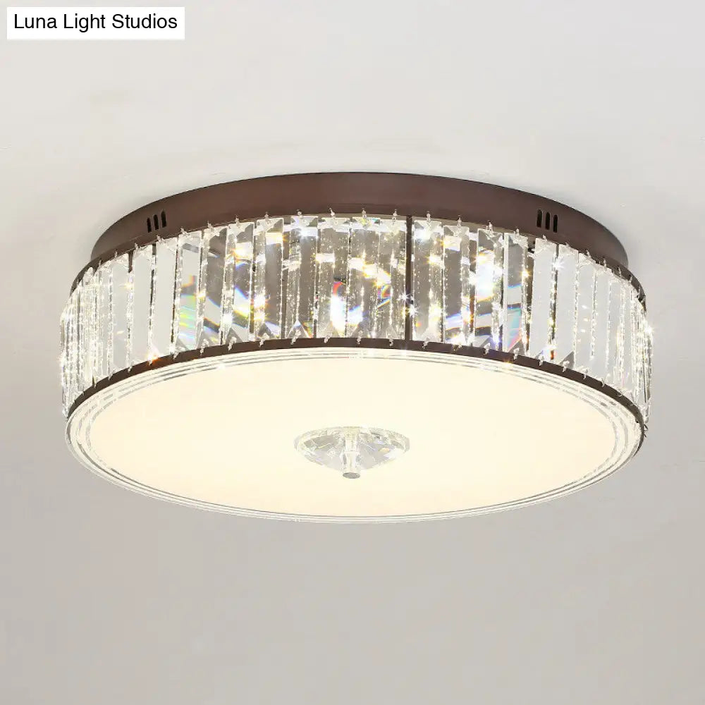 Contemporary Clear Crystal Led Flush Mount Ceiling Lamp - 19.5’/23.5’ Wide