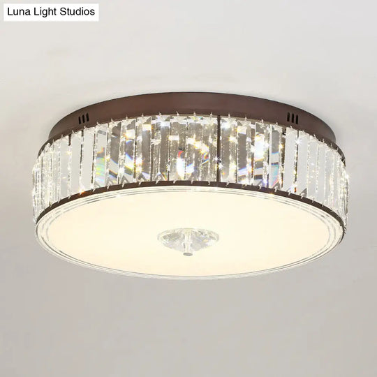 Contemporary Clear Crystal Led Flush Mount Ceiling Lamp - 19.5’/23.5’ Wide