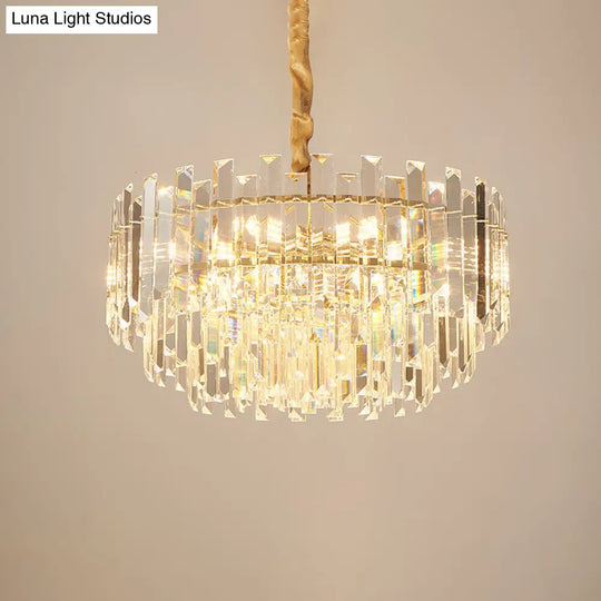 Contemporary Clear Crystal Prismatic Pendant Light Fixture - 8/10 Bulbs 18’/23.5’ Wide