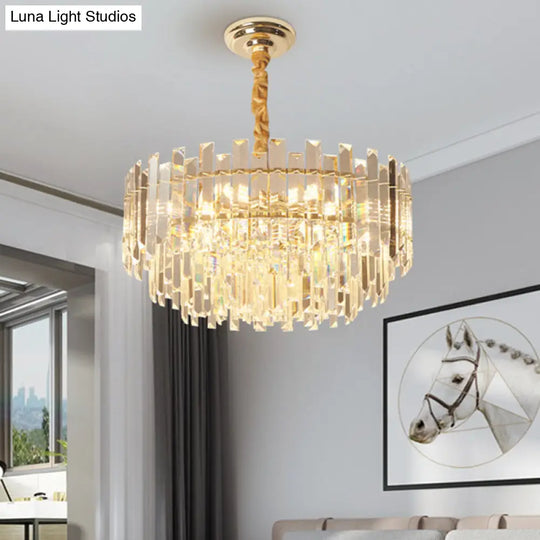 Contemporary Clear Crystal Prismatic Pendant Light Fixture - 8/10 Bulbs 18’/23.5’ Wide