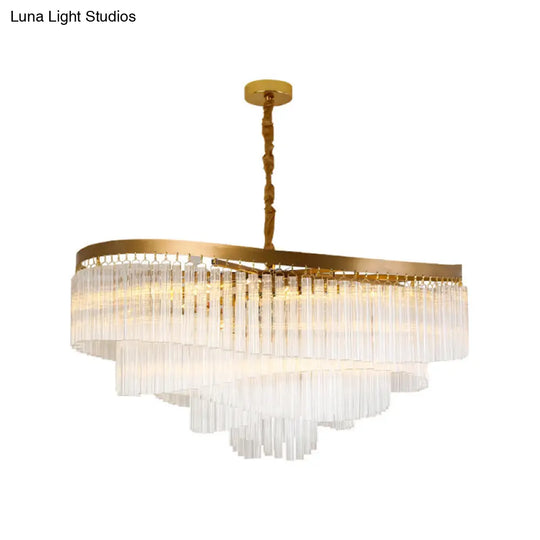 Contemporary Clear Crystal Prisms Chandelier Light With 10/11 Bulbs - Spiral Design 21.5’/30’