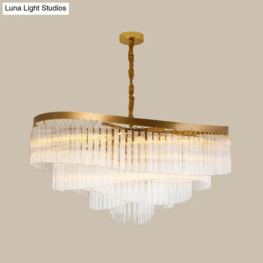 Clear Crystal Prisms Chandelier Pendant Light - Contemporary Design 10/11 Bulbs Spiral Style 21.5/30