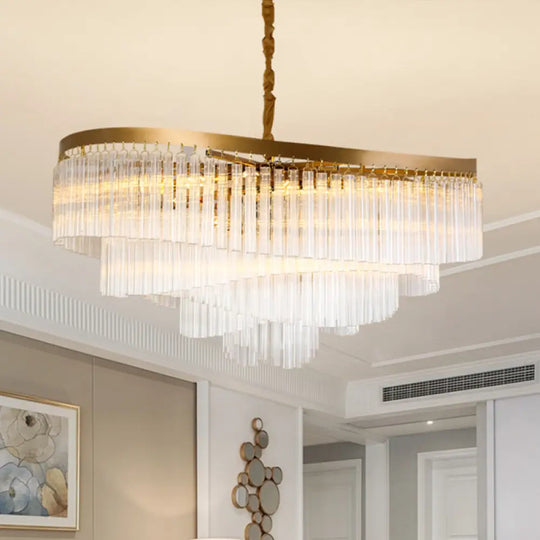 Contemporary Clear Crystal Prisms Chandelier Light With 10/11 Bulbs - Spiral Design 21.5’/30’