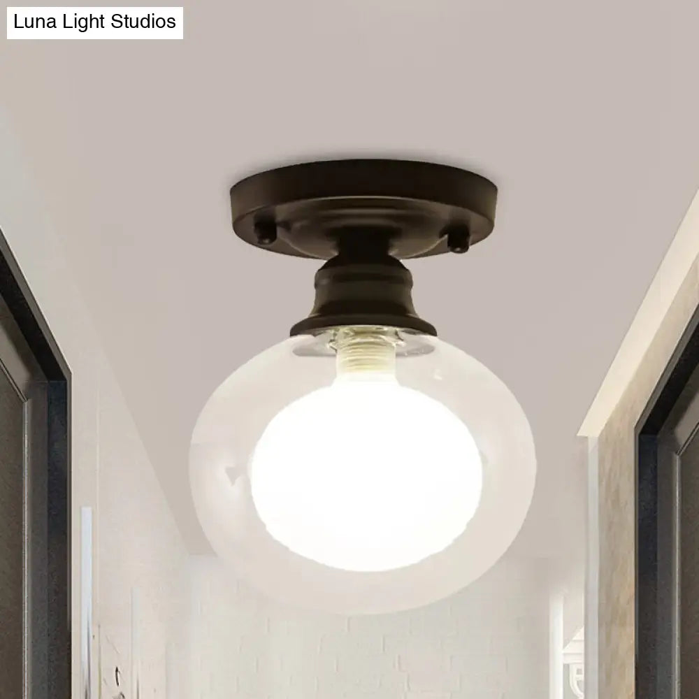 Contemporary Clear Glass Flush Mount Ceiling Light For Bedroom