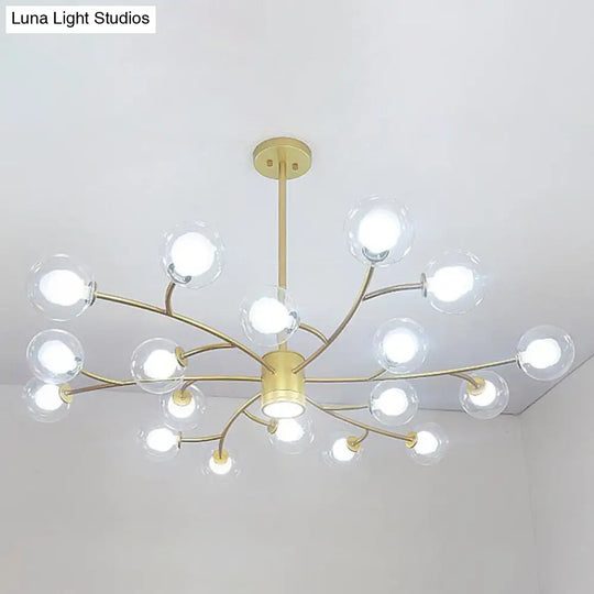 Ultra-Contemporary Globe Chandelier Pendant For Living Room With Clear Glass Ceiling Light 18 / Gold