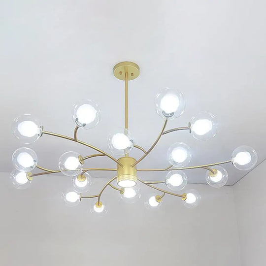 Contemporary Clear Glass Globe Chandelier For Living Room Ceiling 18 / Gold