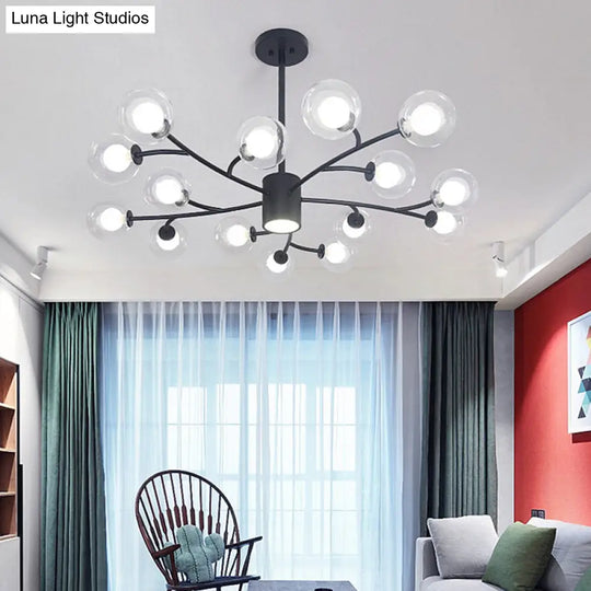 Contemporary Clear Glass Globe Chandelier For Living Room Ceiling