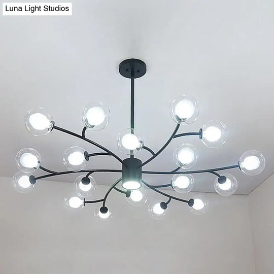 Ultra-Contemporary Globe Chandelier Pendant For Living Room With Clear Glass Ceiling Light 18 /