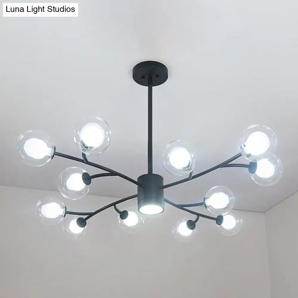 Ultra-Contemporary Globe Chandelier Pendant For Living Room With Clear Glass Ceiling Light 12 /