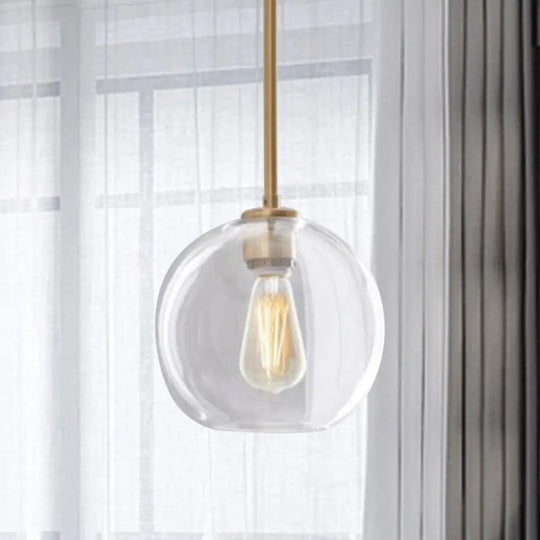 Contemporary Clear Glass Globe Pendant Light - 1 8’/10’/12’ Wide Hanging Lamp / 8’