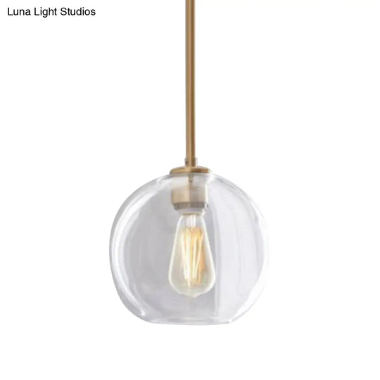 Contemporary Clear Glass Globe Pendant Light - 1 8’/10’/12’ Wide Hanging Lamp