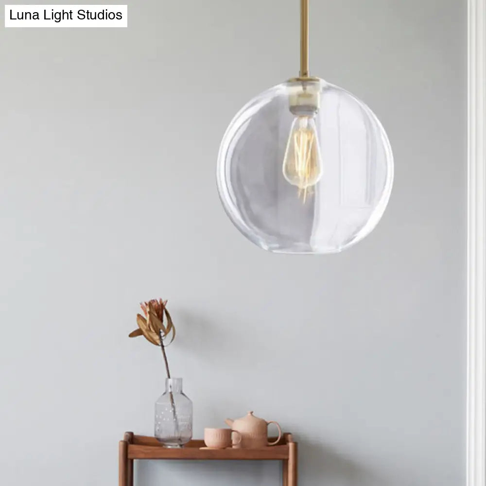 Contemporary Clear Glass Globe Pendant Light - 1 8’/10’/12’ Wide Hanging Lamp