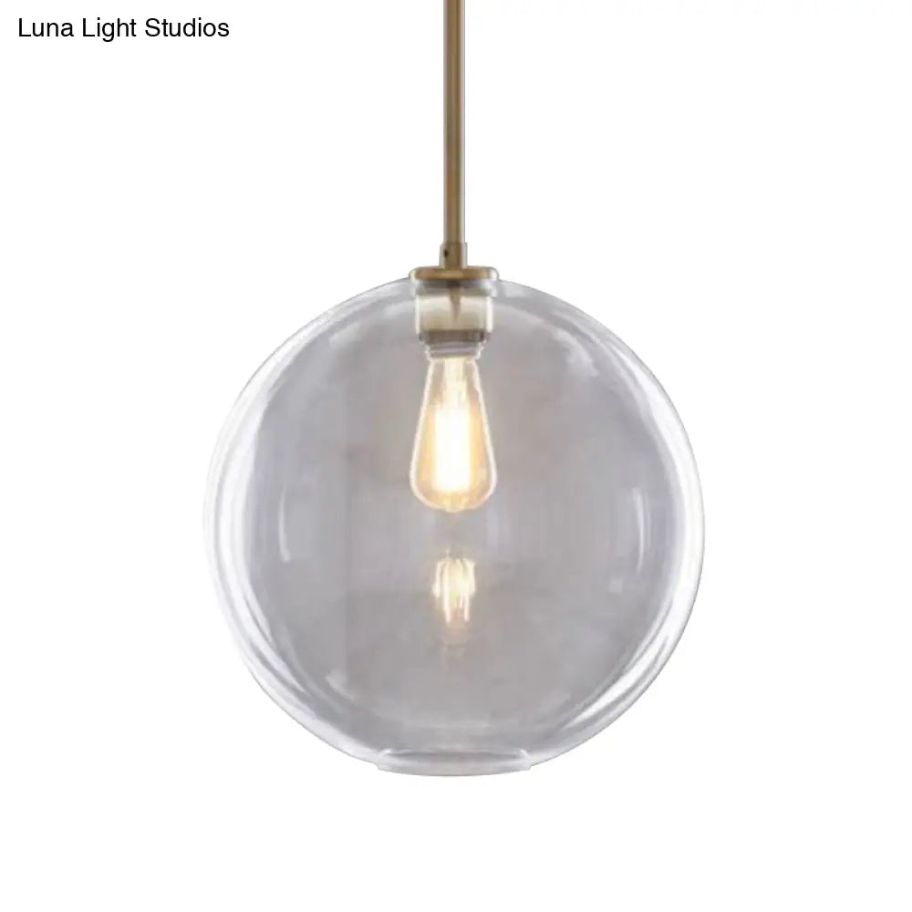 Contemporary Clear Glass Globe Pendant Light - 1 8’/10’/12’ Wide Hanging Lamp