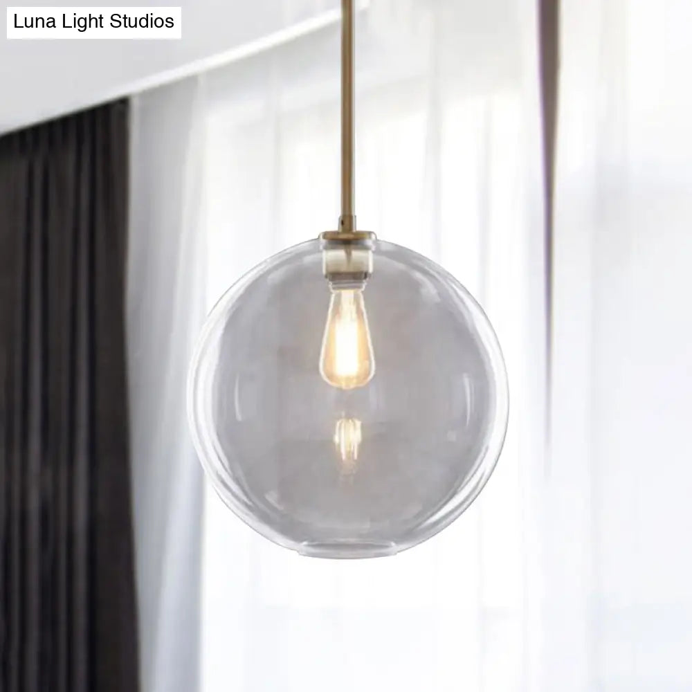 Contemporary Clear Glass Globe Pendant Light - 1 8’/10’/12’ Wide Hanging Lamp