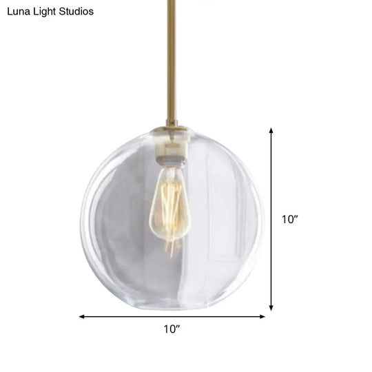 Contemporary Clear Glass Globe Pendant Light - 1 8’/10’/12’ Wide Hanging Lamp