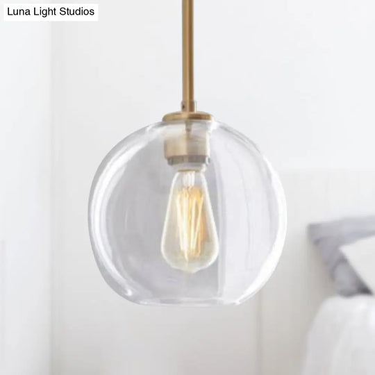 Contemporary Clear Glass Globe Pendant Light - 1 8’/10’/12’ Wide Hanging Lamp