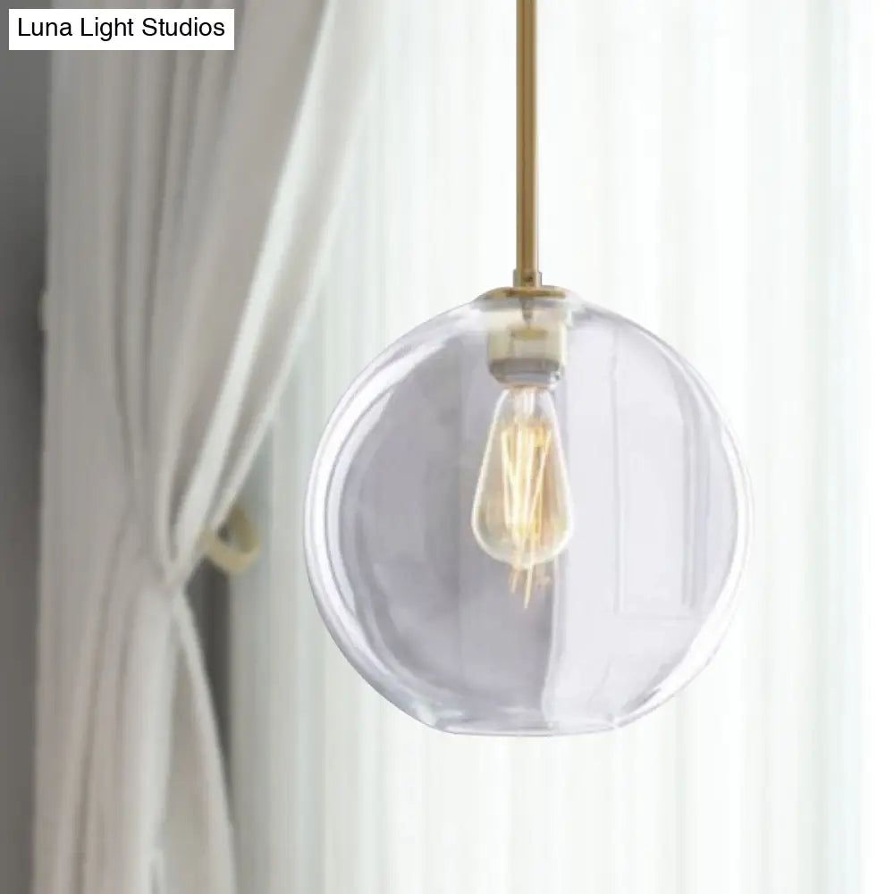 Contemporary Clear Glass Globe Pendant Light - 1 8’/10’/12’ Wide Hanging Lamp