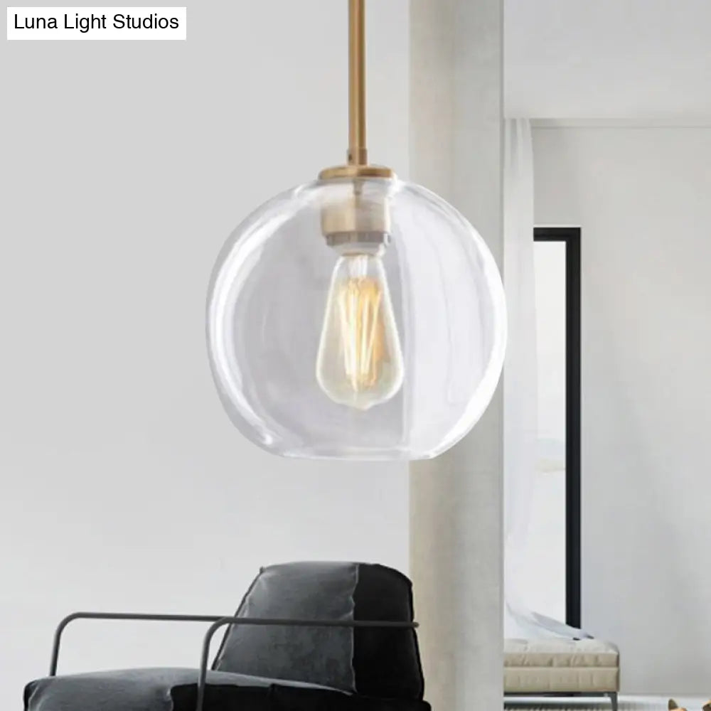 Contemporary Clear Glass Globe Pendant Light - 1 8’/10’/12’ Wide Hanging Lamp