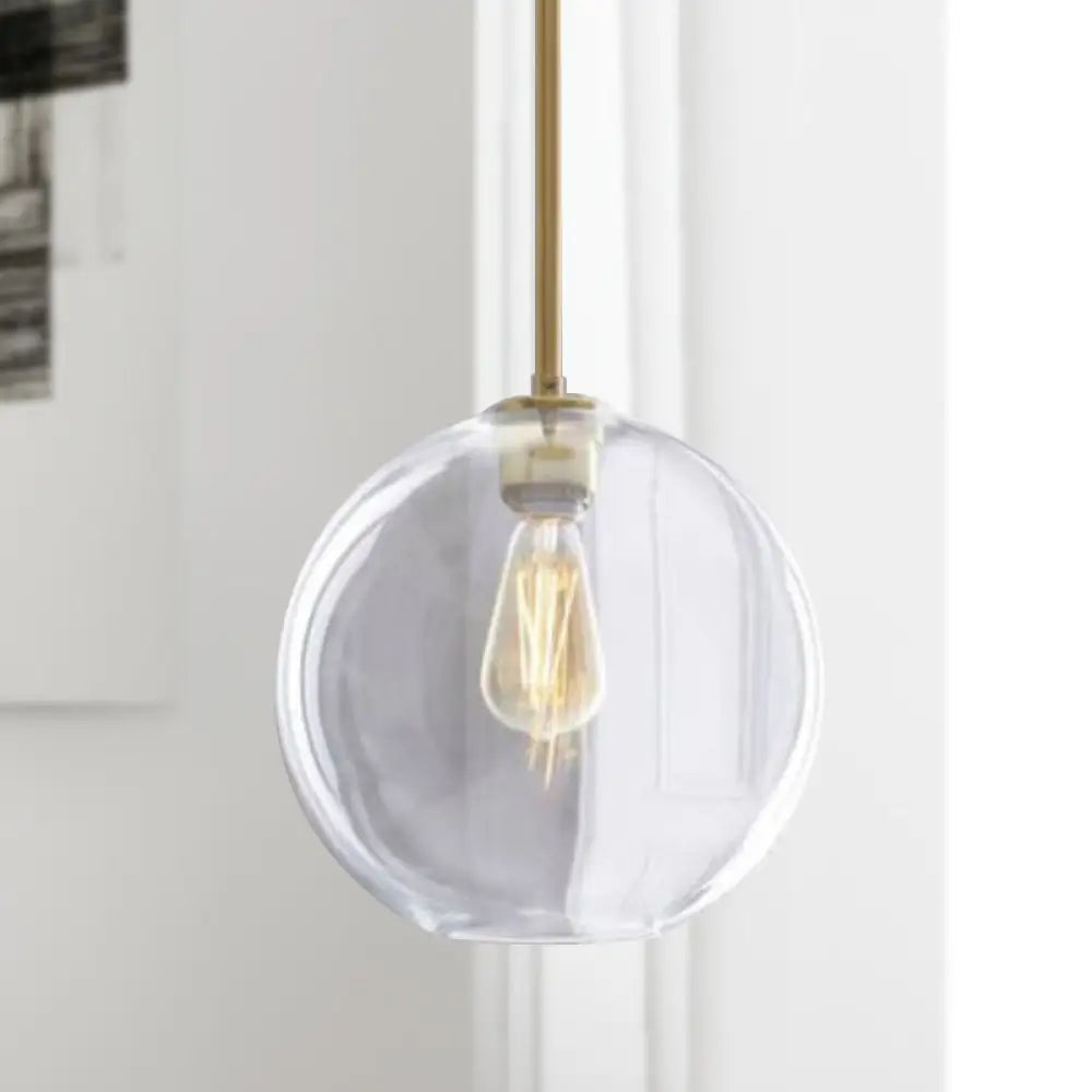 Contemporary Clear Glass Globe Pendant Light - 1 8’/10’/12’ Wide Hanging Lamp / 10’