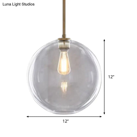 Contemporary Clear Glass Globe Pendant Light - 1 8’/10’/12’ Wide Hanging Lamp