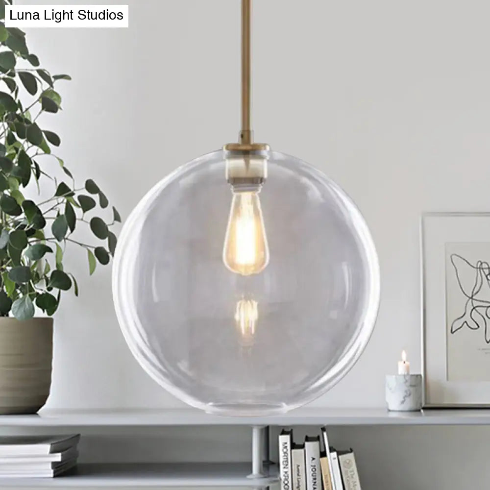 Contemporary Clear Glass Globe Pendant Light - 1 8’/10’/12’ Wide Hanging Lamp