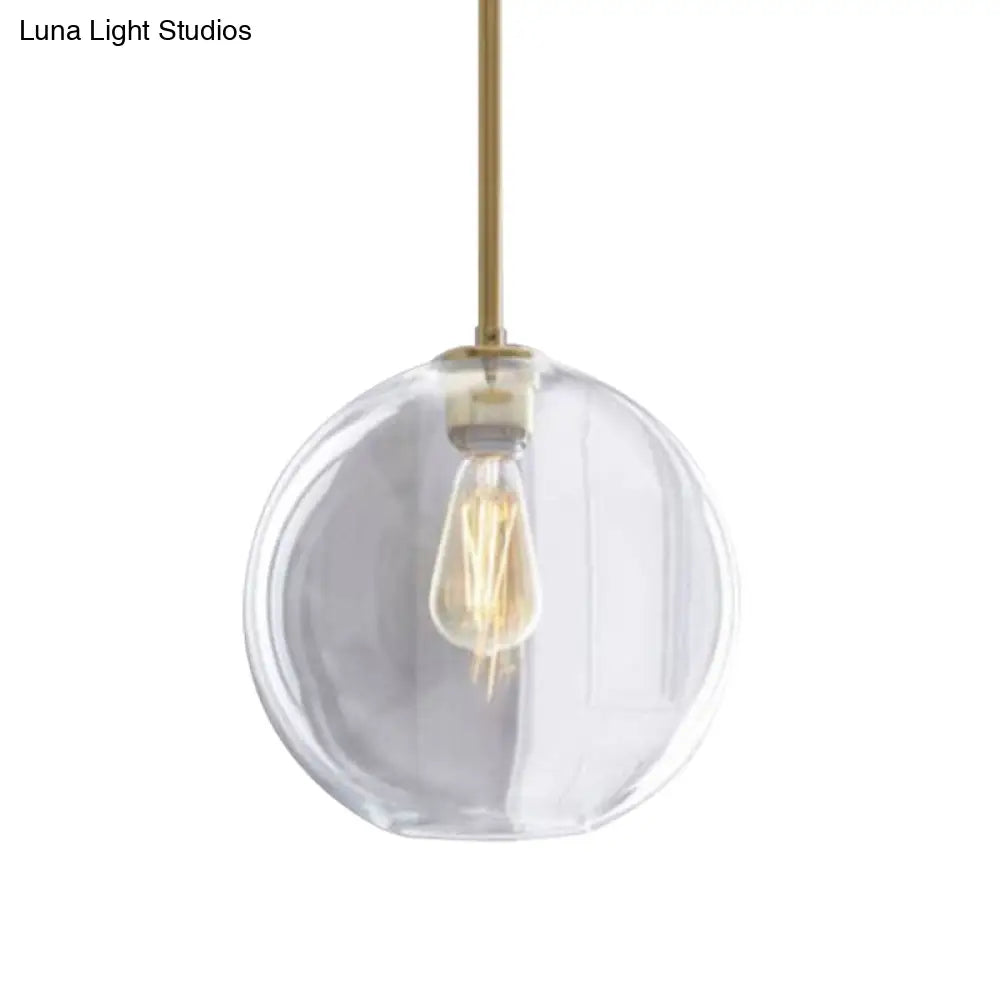 Contemporary Clear Glass Globe Pendant Light - 1 8’/10’/12’ Wide Hanging Lamp