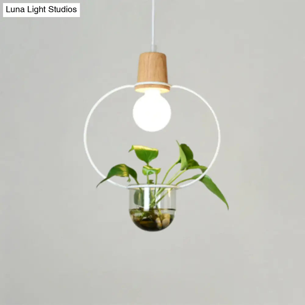 Contemporary Clear Glass Hanging Lamp - Study Room Pendant Light White / A