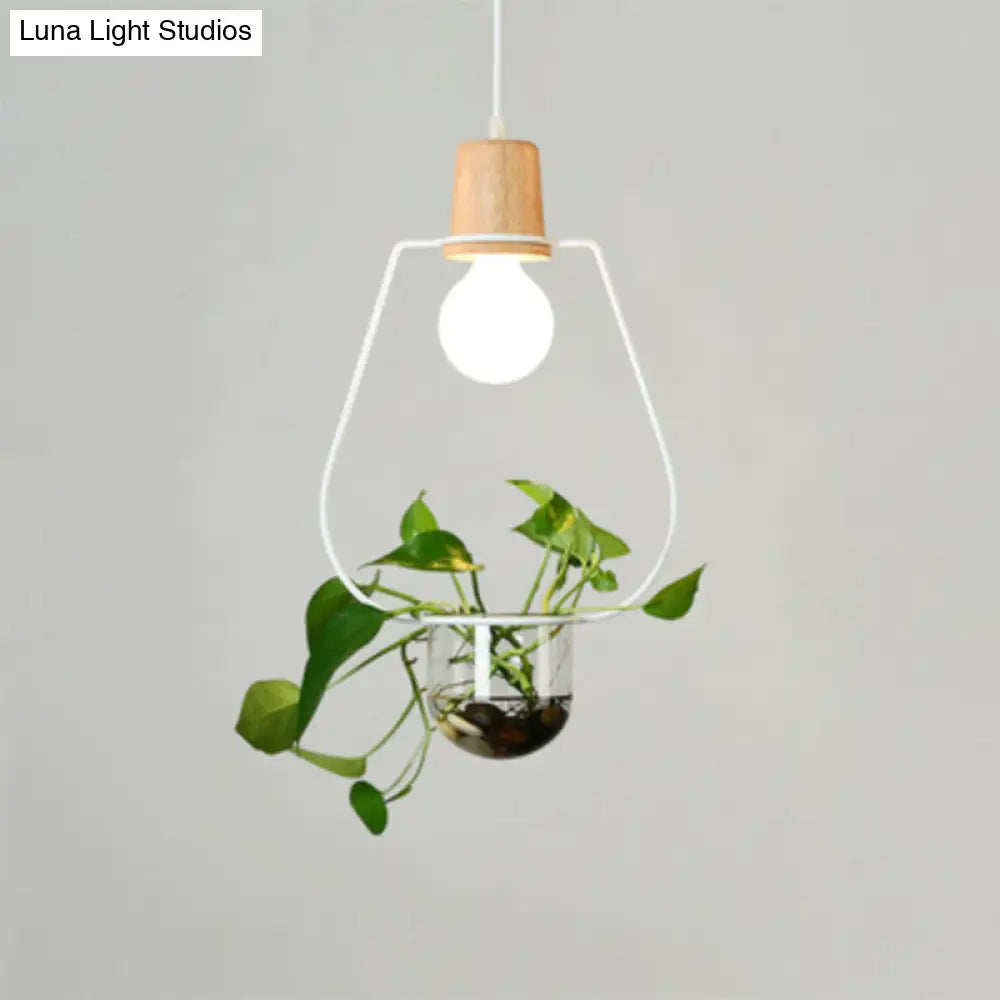 Contemporary Clear Glass Hanging Lamp - Study Room Pendant Light White / B