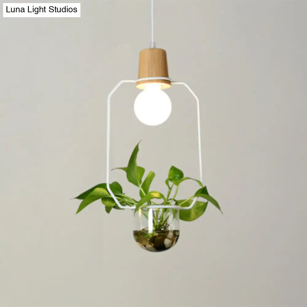 Contemporary Clear Glass Hanging Lamp - Study Room Pendant Light White / C