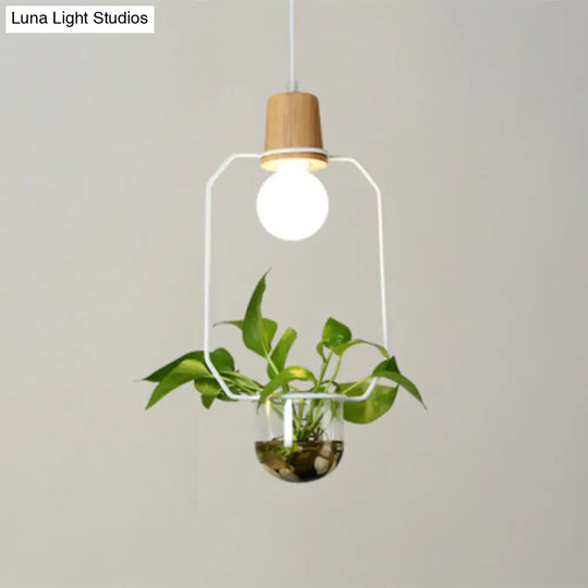 Contemporary Clear Glass Hanging Lamp - Study Room Pendant Light White / C