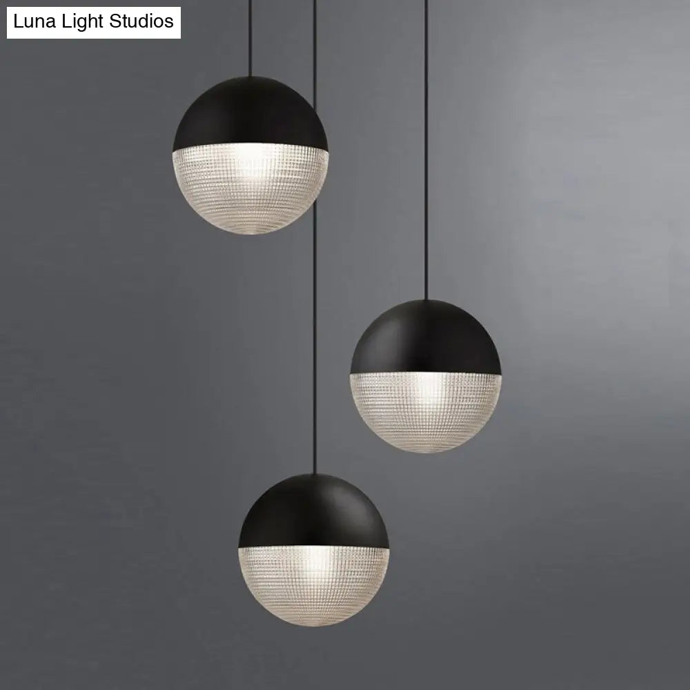 Contemporary Black/Gold Prismatic Glass Ball Pendant Light - Perfect For Bedroom