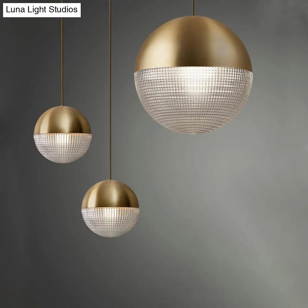 Contemporary Black/Gold Prismatic Glass Ball Pendant Light - Perfect For Bedroom