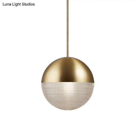 Contemporary Black/Gold Prismatic Glass Ball Pendant Light - Perfect For Bedroom