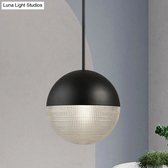 Contemporary Black/Gold Prismatic Glass Ball Pendant Light - Perfect For Bedroom Black