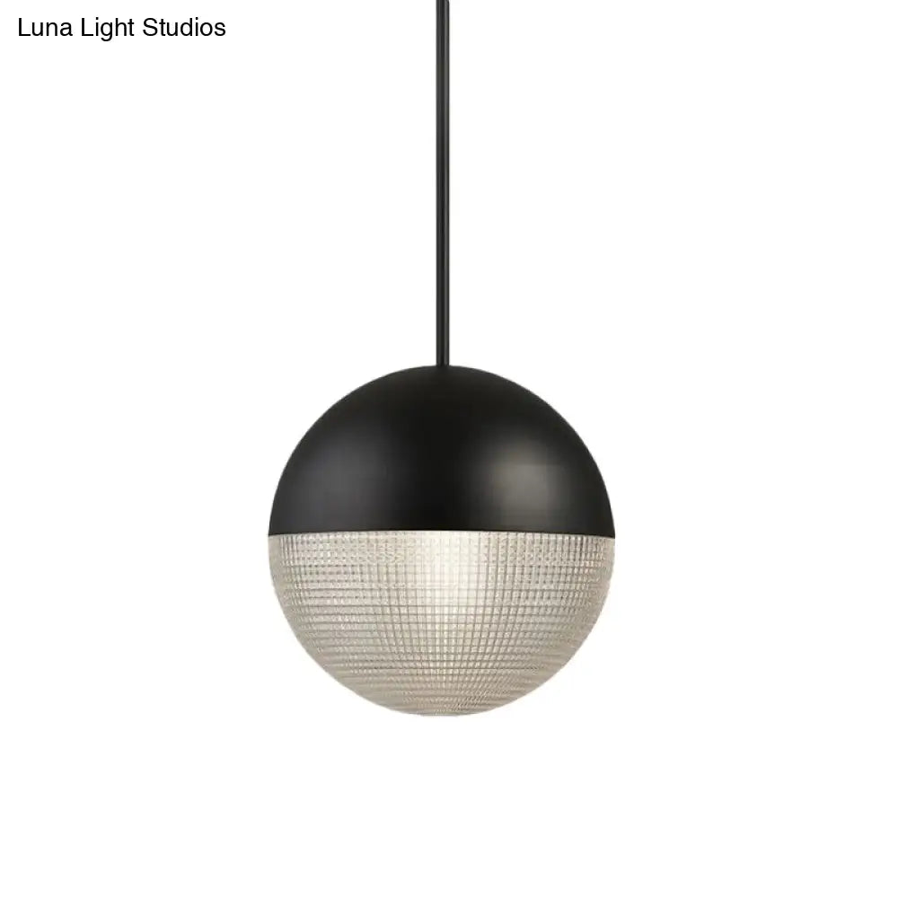 Contemporary Black/Gold Prismatic Glass Ball Pendant Light - Perfect For Bedroom