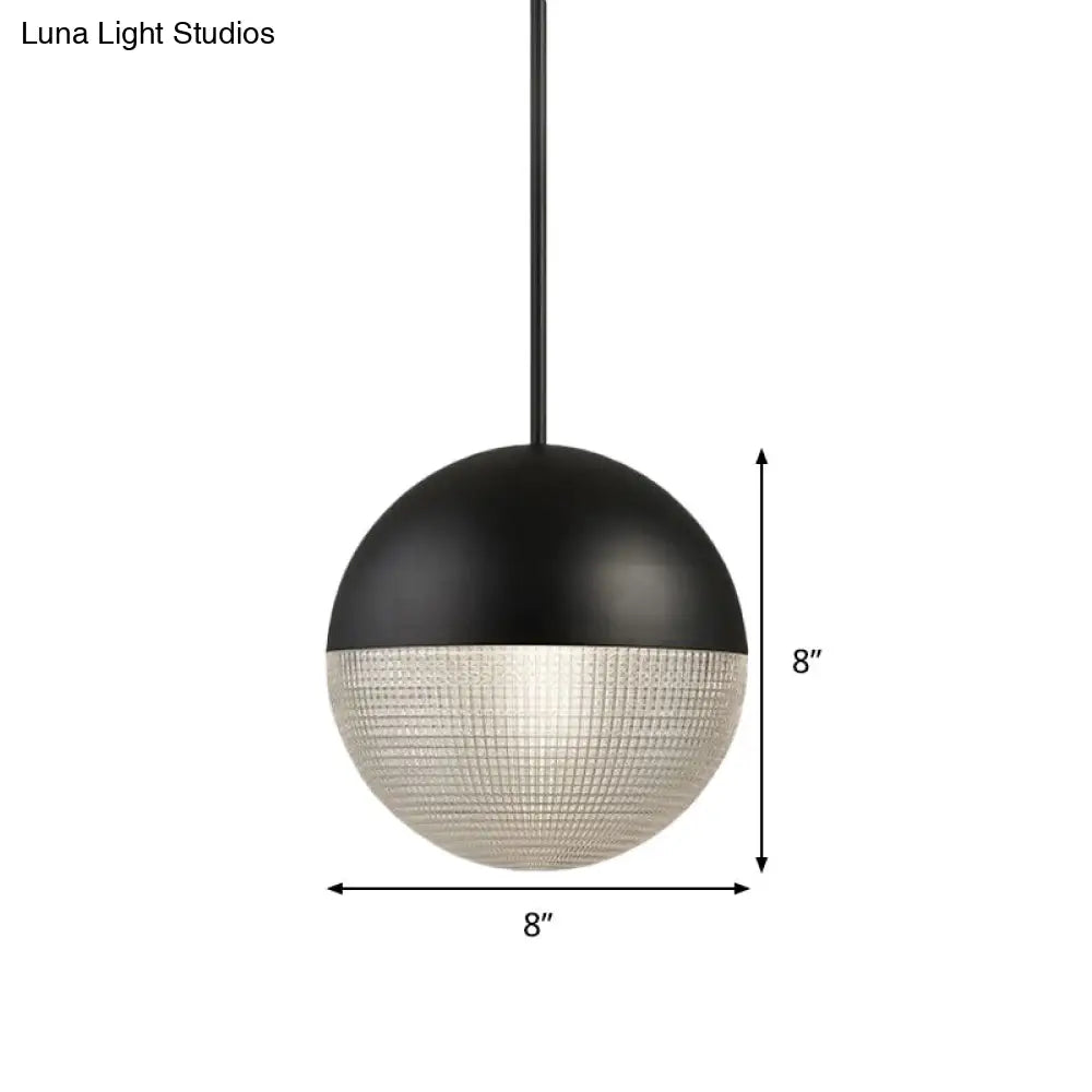 Contemporary Black/Gold Prismatic Glass Ball Pendant Light - Perfect For Bedroom