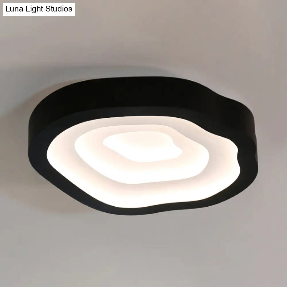 Contemporary Cloud Led Flushmount Ceiling Light Fixture In Black/Yellow/Blue - Warm/White Options