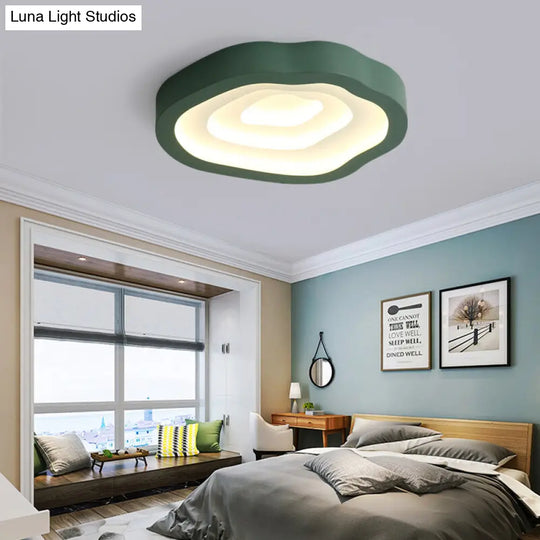 Contemporary Cloud Led Flushmount Ceiling Light Fixture In Black/Yellow/Blue - Warm/White Options