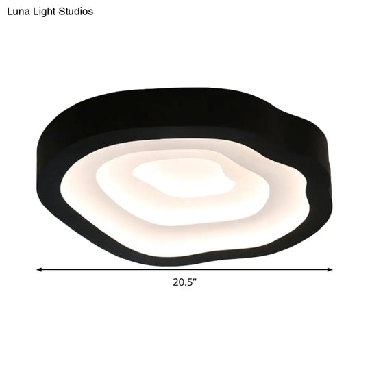 Contemporary Cloud Led Flushmount Ceiling Light Fixture In Black/Yellow/Blue - Warm/White Options