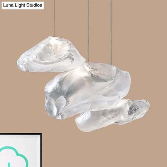 Cloud Cluster Pendant Light - Contemporary Frosted Glass 3-Light White Led Hanging Fixture