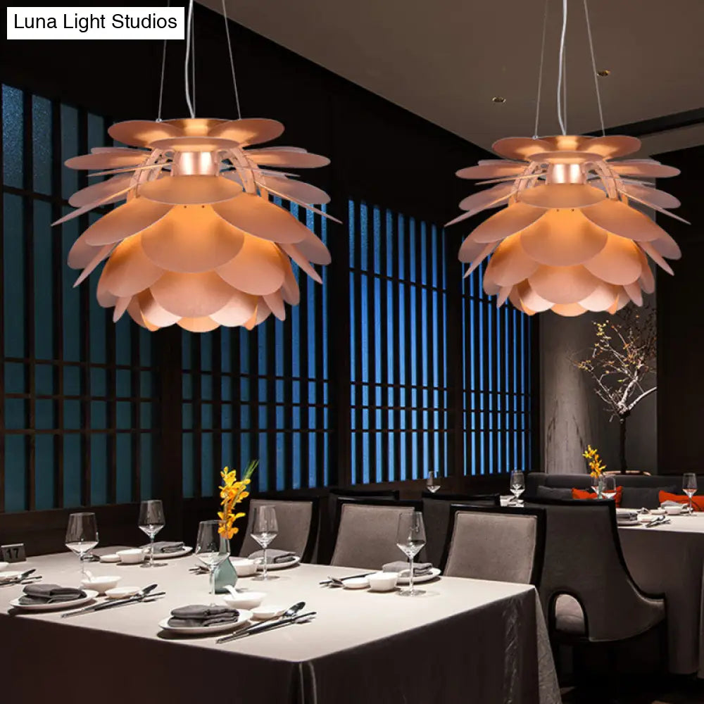 Contemporary Copper Hanging Pendant Light For Restaurants - Pinecone Metal Finish