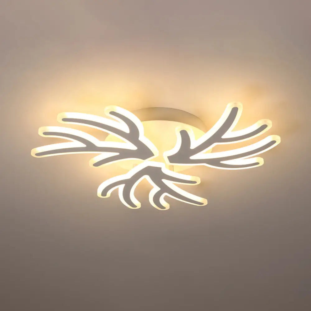 Contemporary Coral Flush Ceiling Light: Acrylic Flushmount With Led Lights In Warm/White/Natural 3